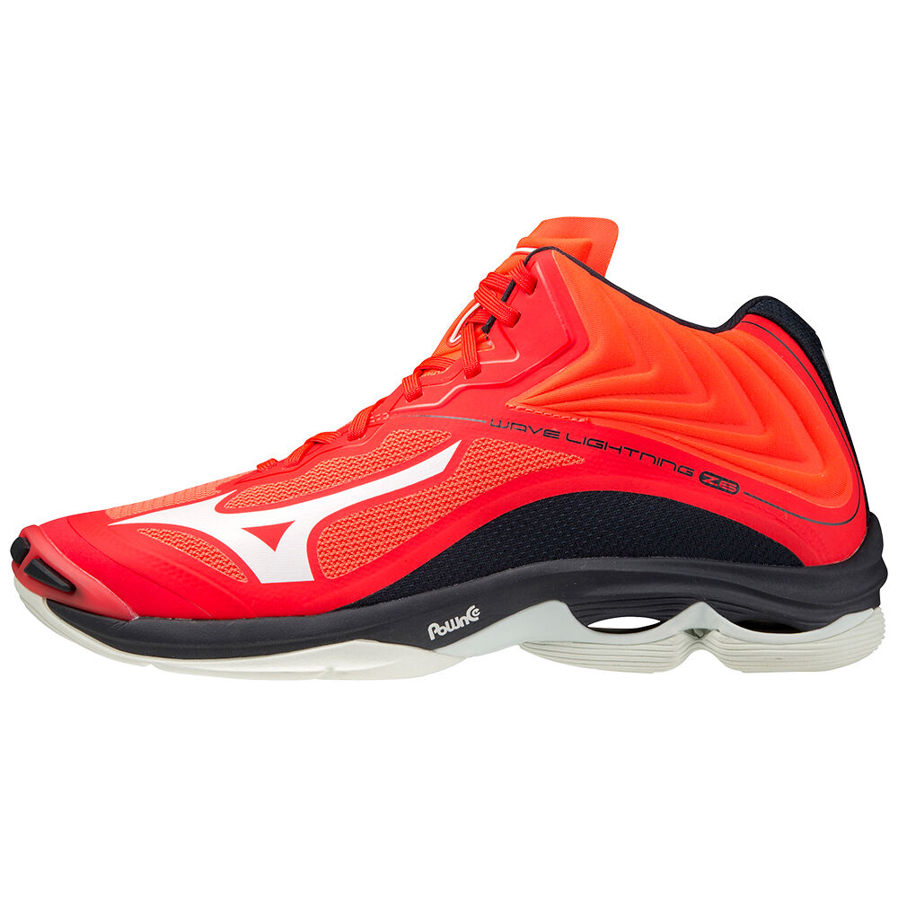 Mizuno Men's Wave Lightning Z6 Mid Volleyball Shoes Orange/White/Blue (V1GA200563-UIA)